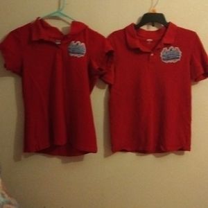 2 red hight point academy polo shirts